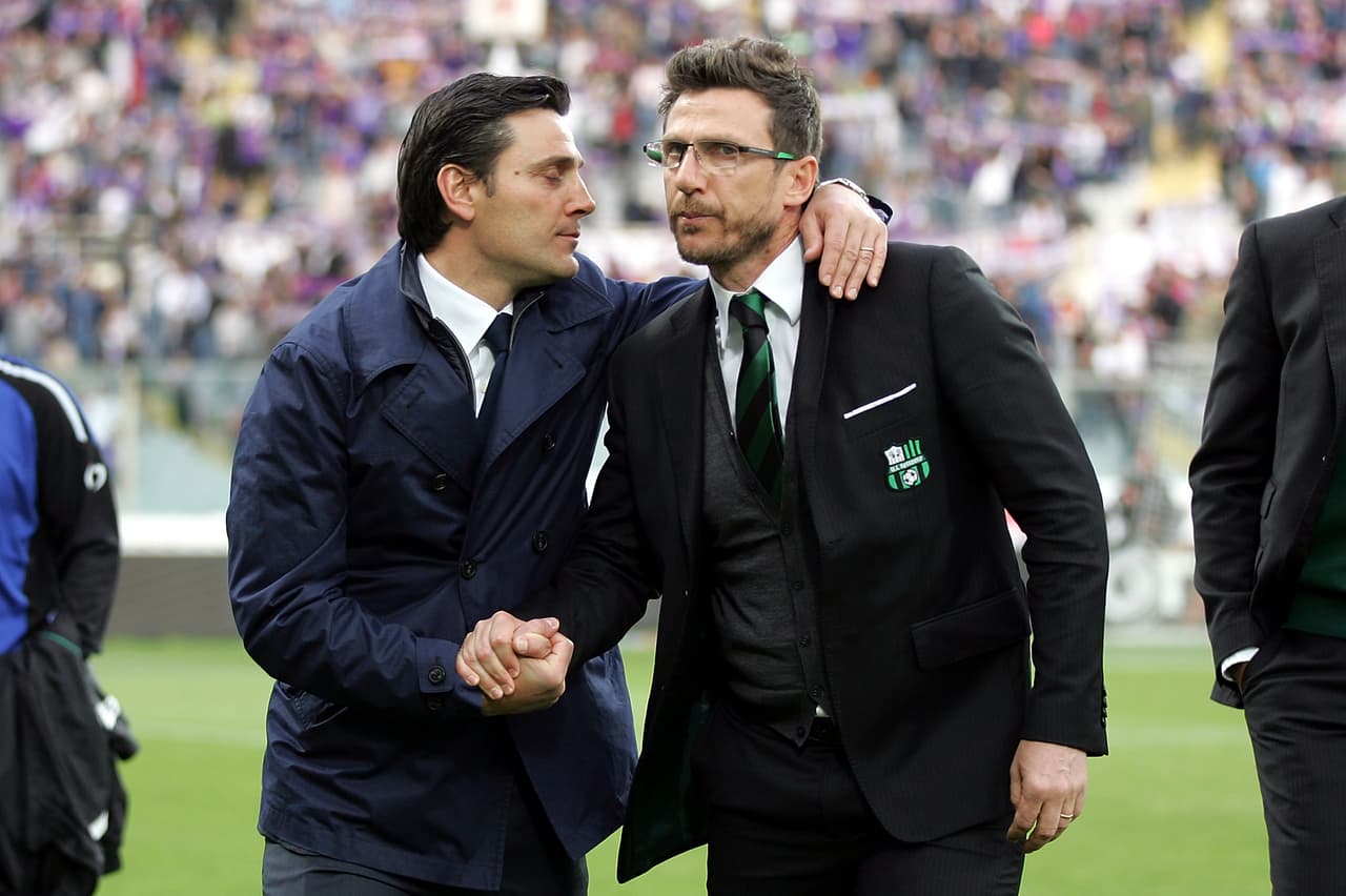 Con el Sassuolo se volvió a ver las caras con su amigo Vincenzo Montella, quien ahora es el DT del AC Milán.
