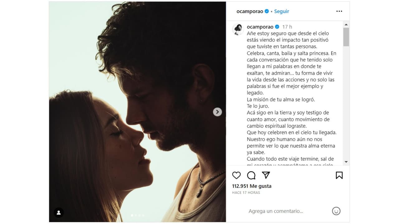 Pareja de Alejandra Villafañe, Raúl Ocampo, le dedicó emotivas palabras.