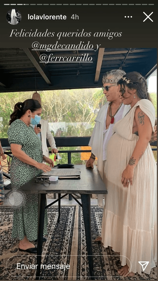 Tras un año juntos, la pareja se convirtió en marido y mujer en un íntimo 
<b>enlace civil </b>realizado en Tulum, Quintana Roo. 
<br>