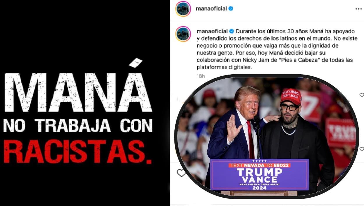 Maná retira colaboración con Nicky Jam y lo llama "racista" porque pidió votar por Donald Trump