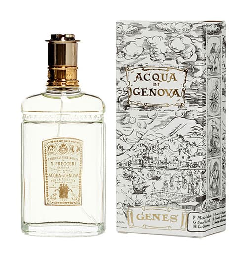 Parte importante del look es oler bien; prueba usando agua de colonia en lugar de perfumes. Es fresca y puede usarse en todo el cuerpo. Agua de colonia de Acqua Di Genova.