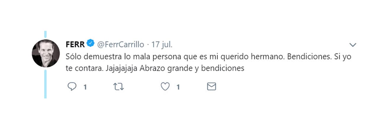 Finalizó la serie de mensajes definiéndo a Flores como una "mala persona".