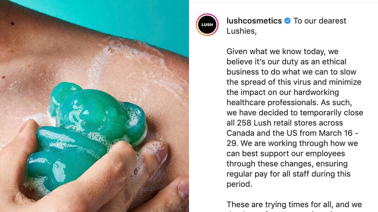 Lush tendrá cerradas sus tiendas en Estados Unidos y Canadá hasta el 29 de marzo.