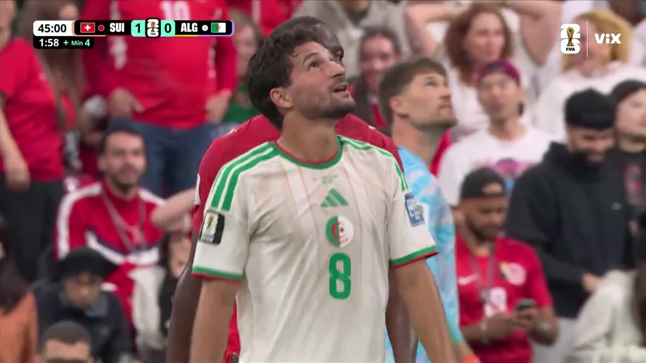 ¡La más peligrosa de Argelia la hizo Aouar e iba a ser un golazo vs. Suiza!