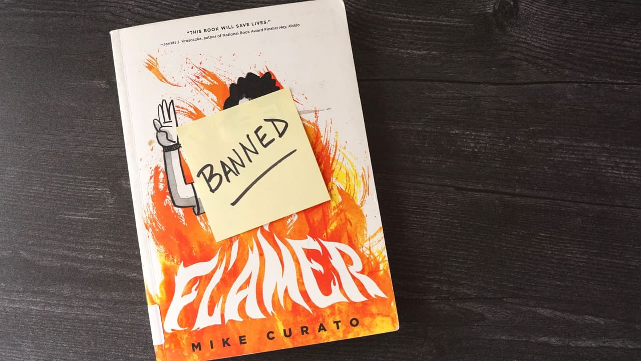 <h3 class="cms-H3-H3">5. Flamer</h3>
<br>
<br>Este libro del autor Mike Curato trata de un 
<b>adolescente de origen filipino que de estar en un colegio privado pasa a un instituto público</b>. El adolescente intenta disfrutar de un campamento de verano, pero al igual que en su escuela, 
<b>no puede escapar del acoso.</b> En la trama, el adolescente piensa constantemente en otro chico que es su amigo y se enfrenta en un dilema por la educación religiosa que previamente tenía. 
<br>
<br>El rango de edad recomendado para el lector a partir de los 14, según Barnes & Noble.
<br>