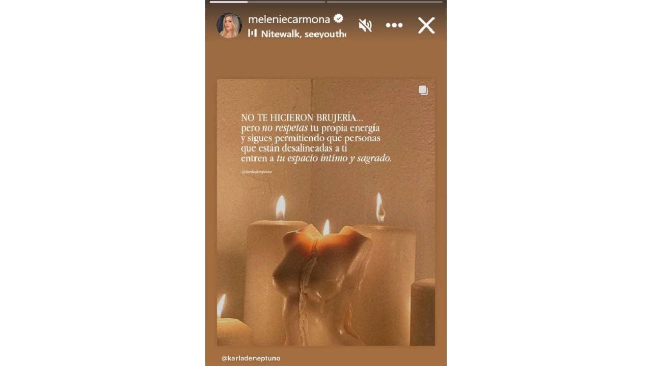 El mensaje que Melenie Carmona publicó y que Cruz Martínez retomó.