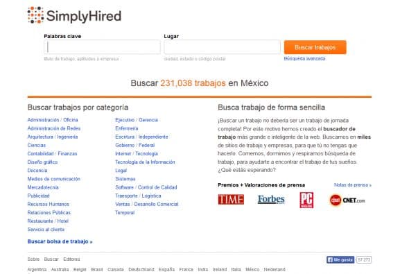 SimplyHired: Este sitio publica listados, incluidas juntas de trabajo, sitios de empresas, links a periódicos y organizaciones sin fin de lucro. Este sitio es un gran recurso para encontrar más información sobre el mercado laboral en un lugar específico.