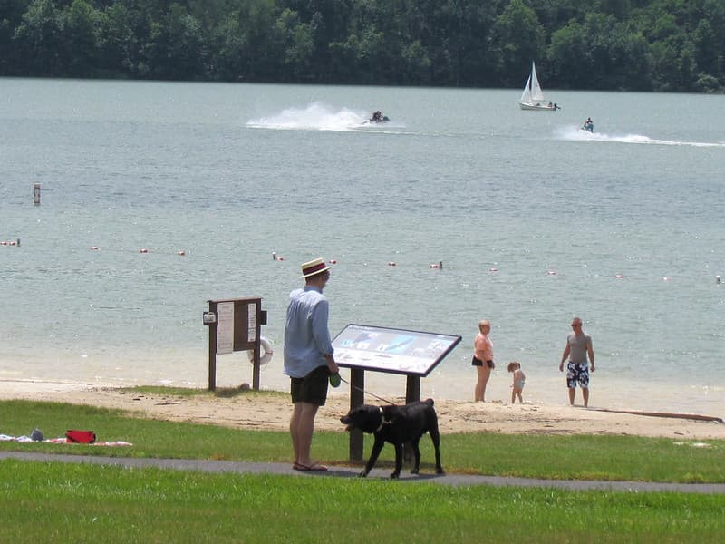 El Parque Estatal 
<a href="https://www.dcnr.pa.gov/StateParks/FindAPark/BaldEagleStatePark/Pages/default.aspx" target="_blank">Bald Eagle</a> de 5.900 acres se encuentra en el amplio valle del águila calva del centro norte de Pensilvania. El lago de 1.730 acres baña los flancos de Bald Eagle Mountain, rodeado de bosques, campos y humedales.
<br>