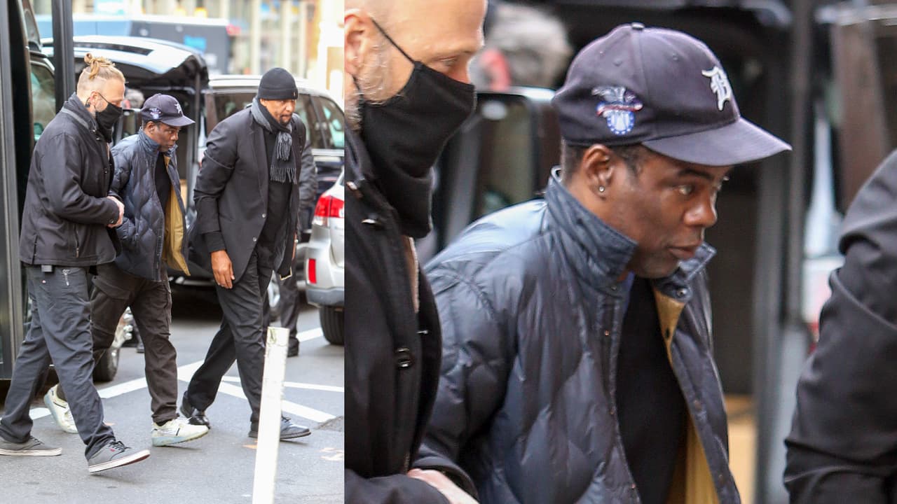Así lucía el semblante de Chris Rock horas antes de su show en Boston.