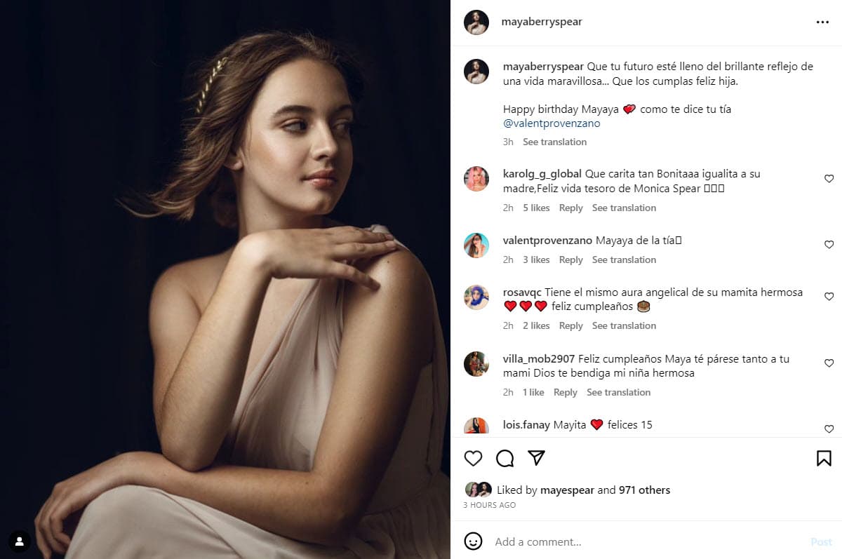 Así luce Maya Spear Berry a sus 15 años.