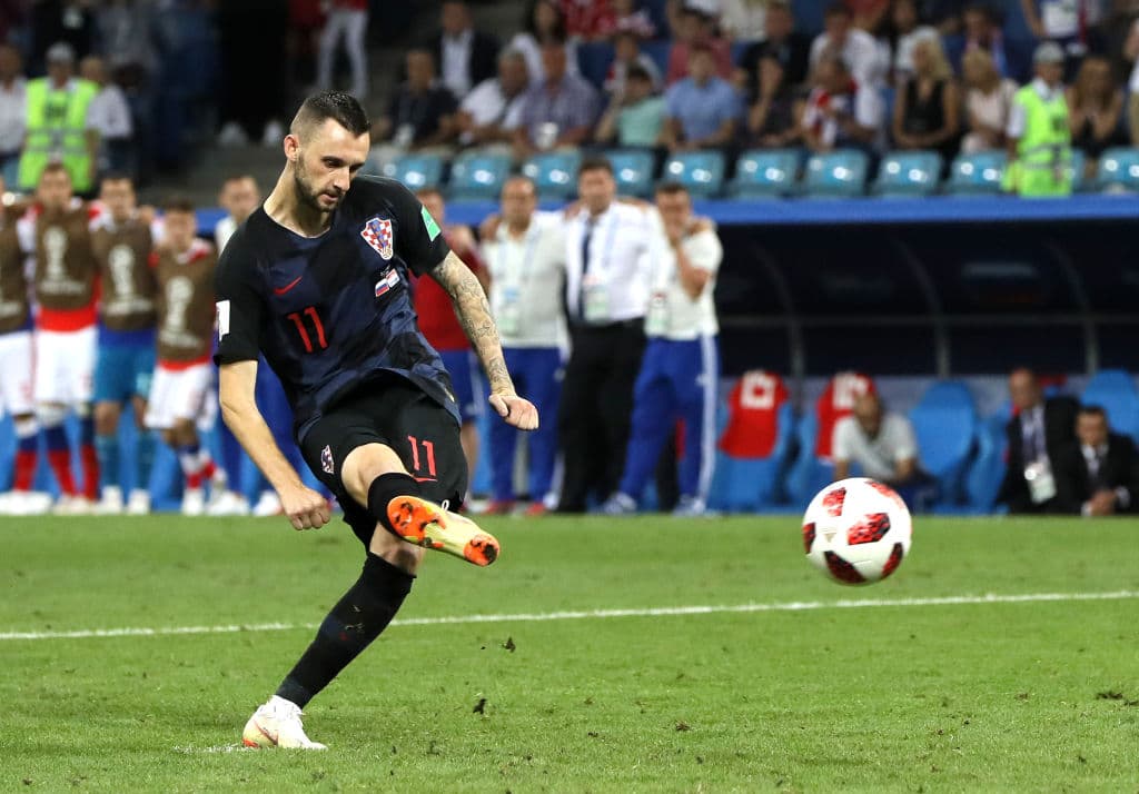 Marcelo Brozovic comenzó de manera exitosa por Croacia y puso el 1-0 en los penaltis.
