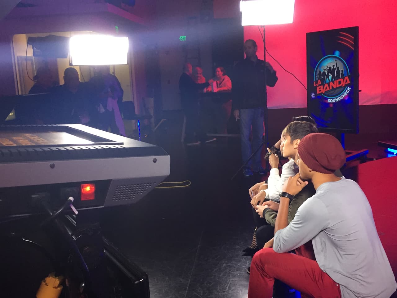 Patricia y José compartieron con los exparticipantes de la primera edición de La Banda, Joshua, Jaime y Sebastián, entre otros invitados en la primera grabación del programa.