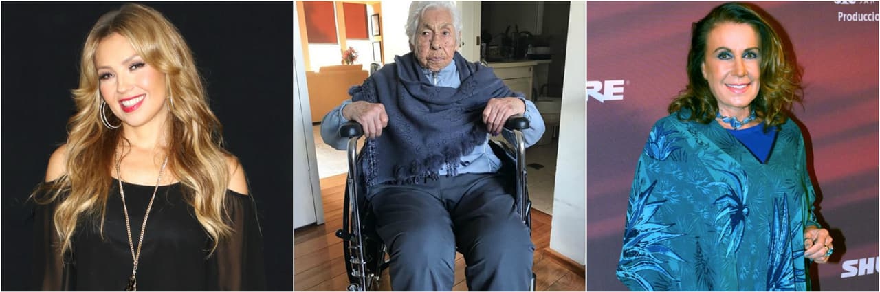 Thalía y Laura Zapata se reencuentran para festejar los 100 años de su abuelita
