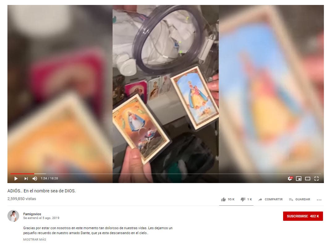 "Nuestra colección de estampitas y cosas de santitos", mostró Ferdinando en el capítulo 
<b><a href="https://www.univision.com/famosos/ferdinando-valencia-revela-la-dura-decision-que-tuvo-que-tomar-antes-de-la-muerte-de-su-hijo-y-comparte-una-reflexion-video">'Adiós… en el nombre sea de Dios'</a></b>, el último episodio publicado en su canal de 
<a href="https://www.youtube.com/watch?v=Mc6qz9SXsm0" target="_blank">YouTube</a> 'Famigovios'. "Son regalos que me dan […] y eso es lo que me gusta, buena energía", agregó Brenda en el video. 
<br>