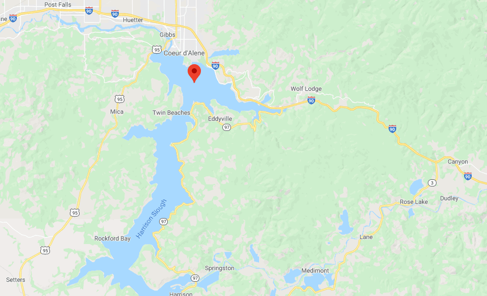 Lago Coeur d'Alene, en Idaho, donde ocurrió el accidente aéreo.