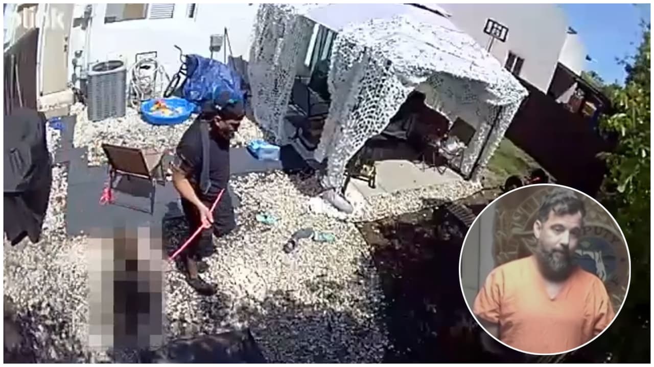 Está acusado de amarrar a su hijastro con un collar de perros y golpearlo en Miami: un video muestra eso mismo