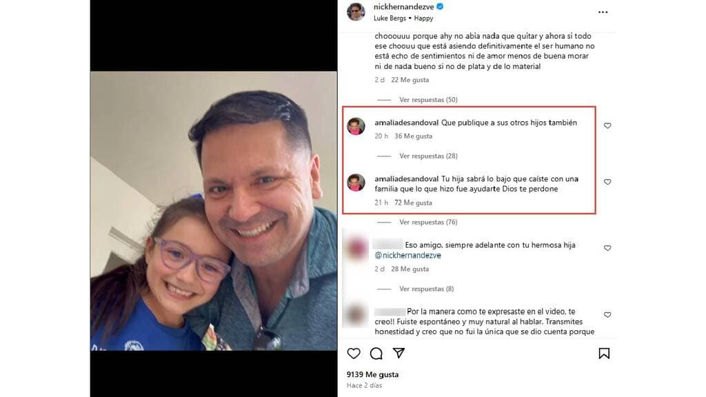 Doña Amalia reaccionó así en la publicación de Nick Hernández