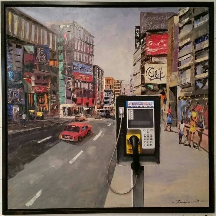 ‘Una calle de cualquier ciudad’, un óleo que Francisco Tejada Jaramillo pintó estando preso.