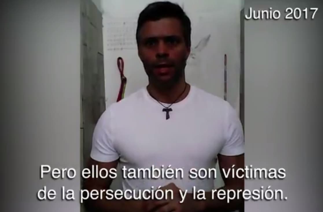 Leopoldo López durante el video difundido