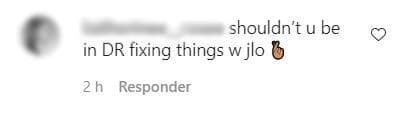 El todavía prometido de JLo fue cuestionado: "¿No deberías estar en República Dominicana arreglando las cosas con JLo?".