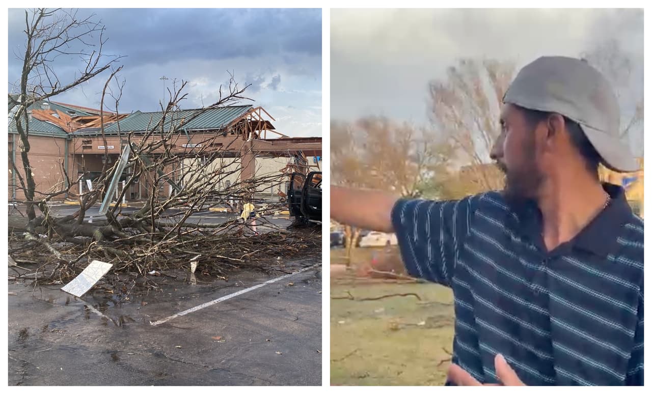 Un trabajador explica que el tornado que pasó por el condado Williamson salió del área "en cuestión de segundos", pero dejó daños y estragos en la zona.