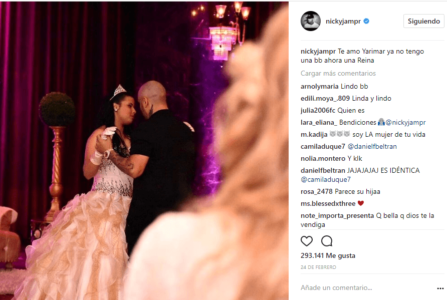 Nicky Jam posteó esta imagen donde aparece bailando junto a Yarimar y para acompañar la publicación el reggaetonero escribió: "Te amo, Yarimar. Ya no tengo una bebé, ahora una reina".
