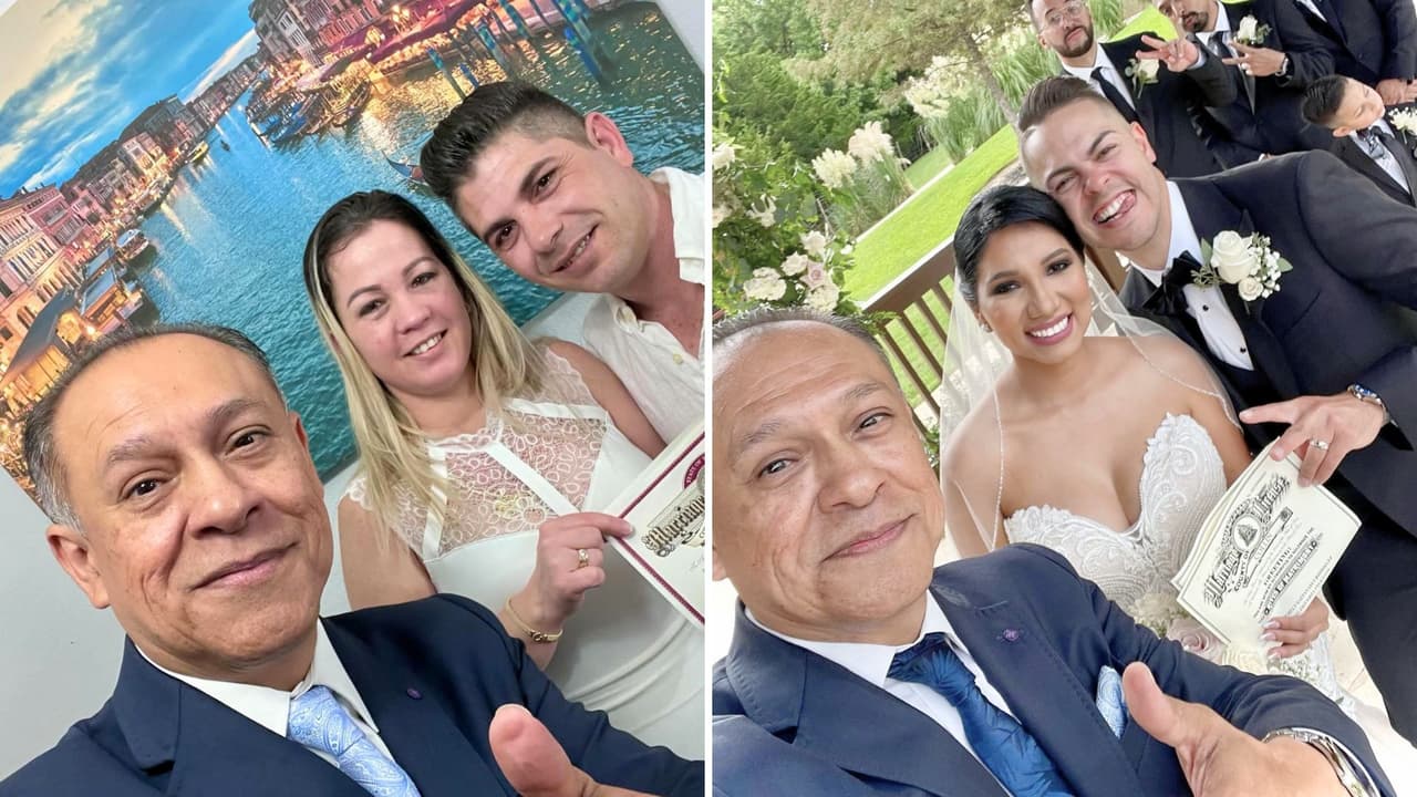 El 14 de febrero, muchos celebran el amor, pero 
<b>hay un hombre que ha dedicado su vida a unirlo de manera oficial</b>. José Mendoza, conocido como el “Oficiante del Amor”, 
<b>ha casado a más de 7,400 parejas en Texas durante los últimos 27 años</b>. Este hombre, que no es juez de paz, pero cuenta con la licencia estatal para oficiar bodas, 
<b>ha logrado un récord impresionante: hasta 12 ceremonias en un solo día</b>. Un verdadero
<i> “post-cupido”</i>, como él mismo se define, que 
<b>cierra con broche de oro lo que muchos consideran el comienzo de un viaje eterno</b>.