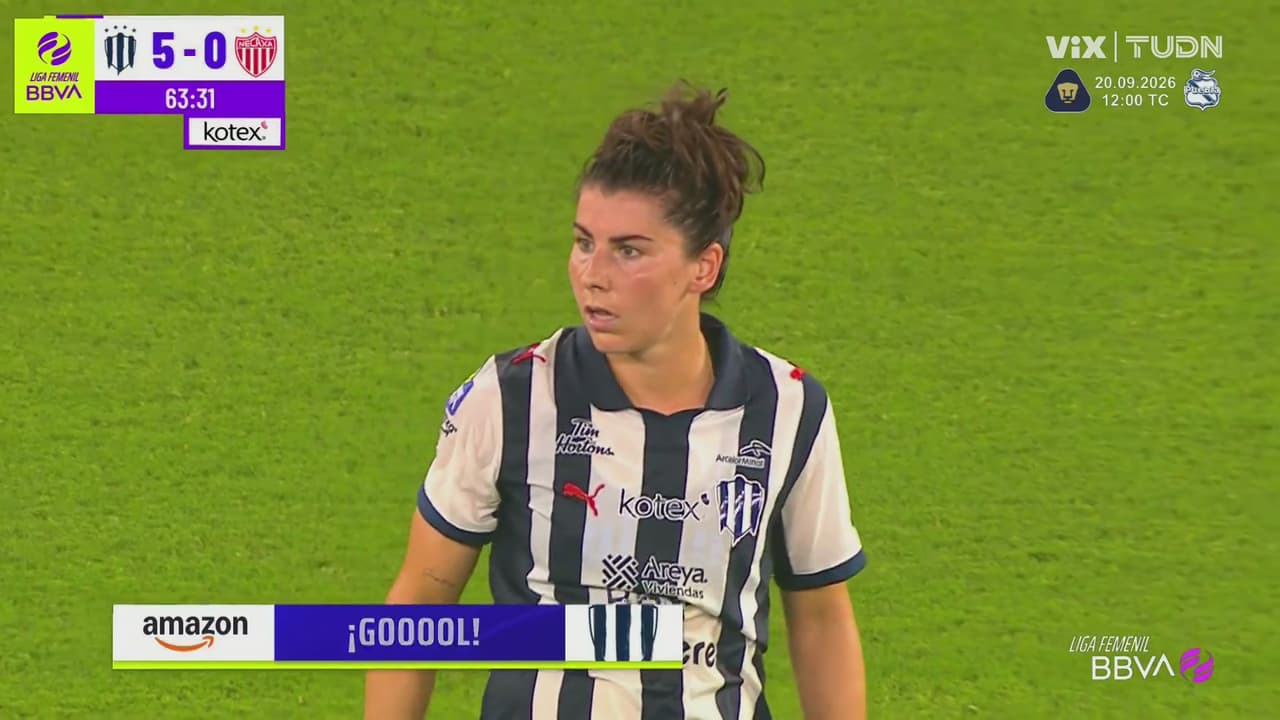 ¡Doblete de Lucía García! El quinto de Rayadas sobre Necaxa