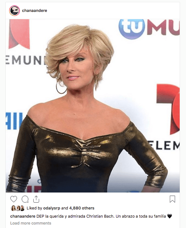 Con esta imagen, la mexicana 
<b>Chantal Andere </b>deseó que Christian Bach descanse en paz.