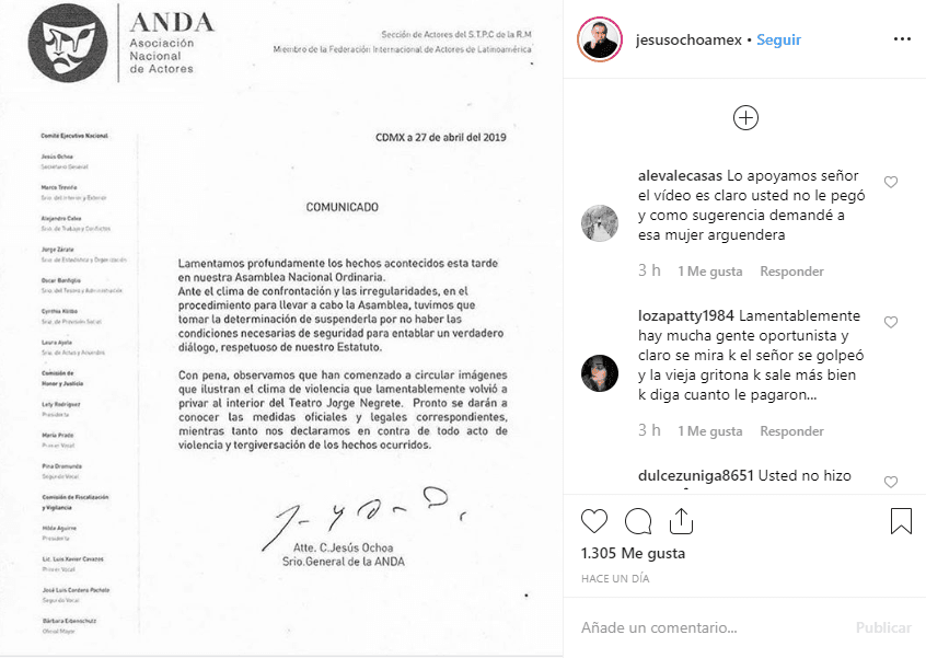 Tras el altercado, Jesús emitió un comunicado en el que lamentó los acontecimientos y mencionó que pronto se darán a conocer medidas oficiales.