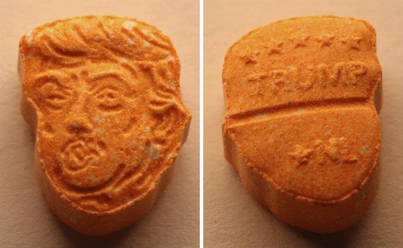 Las pastillas de éxtasis con el rostro de Trump.