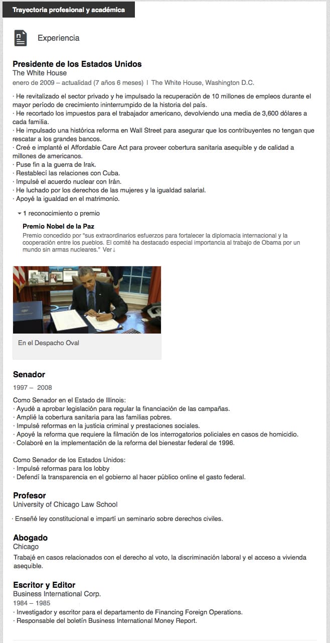 Su experiencia laboral.