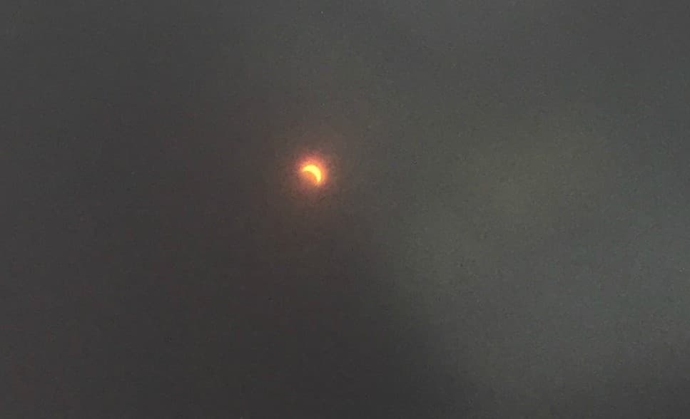 Como puedes ver el sol se veía de color naranja.