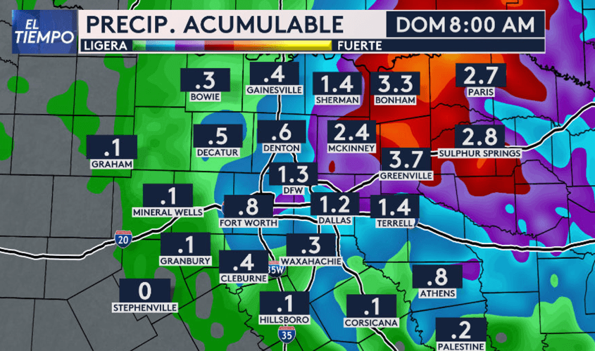 Se espera hasta 4 pulgadas para finales del sábado. 
<br>