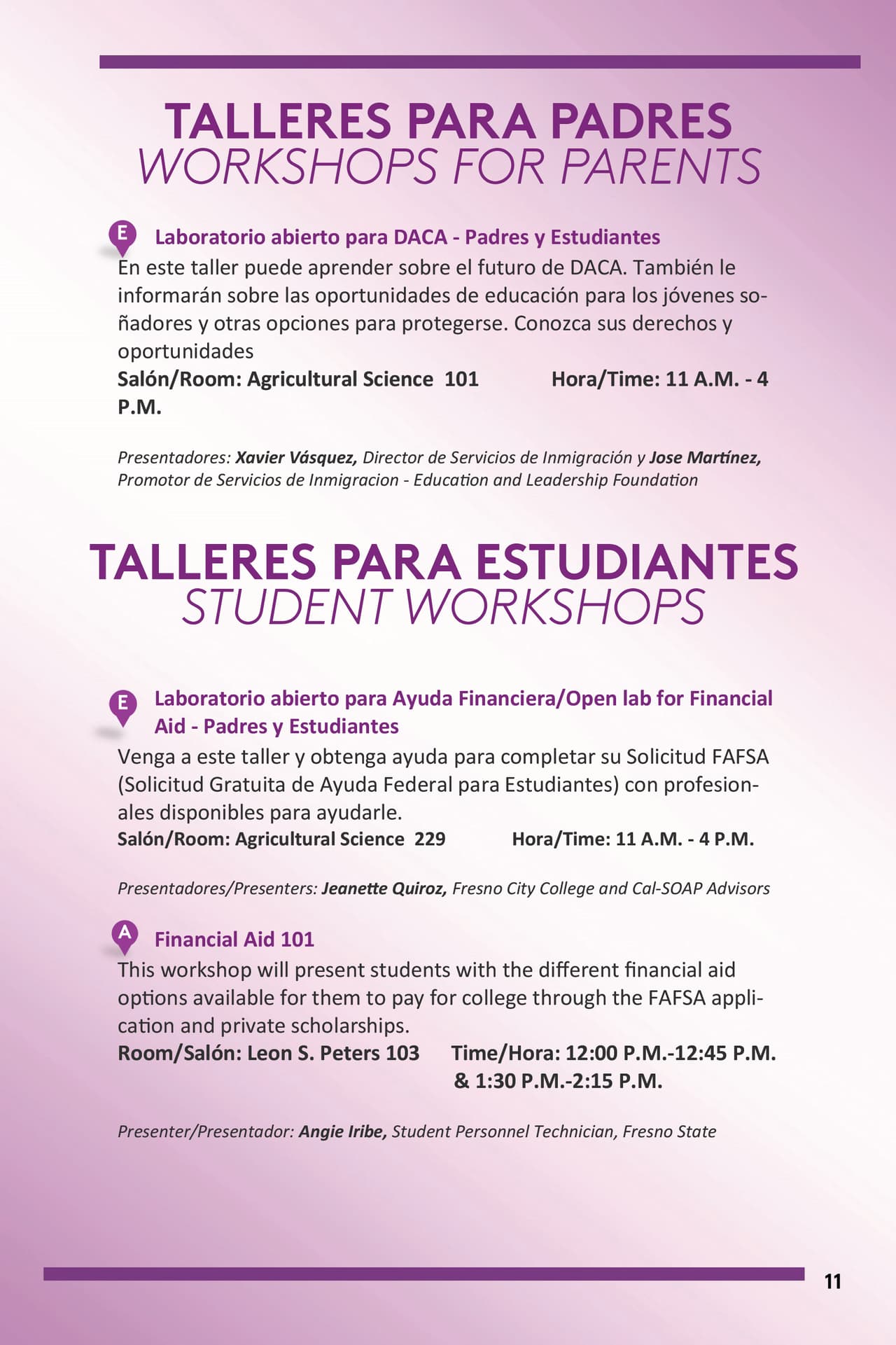 PG 11 El programa para la Feria de Educación este sábado en Fresno State