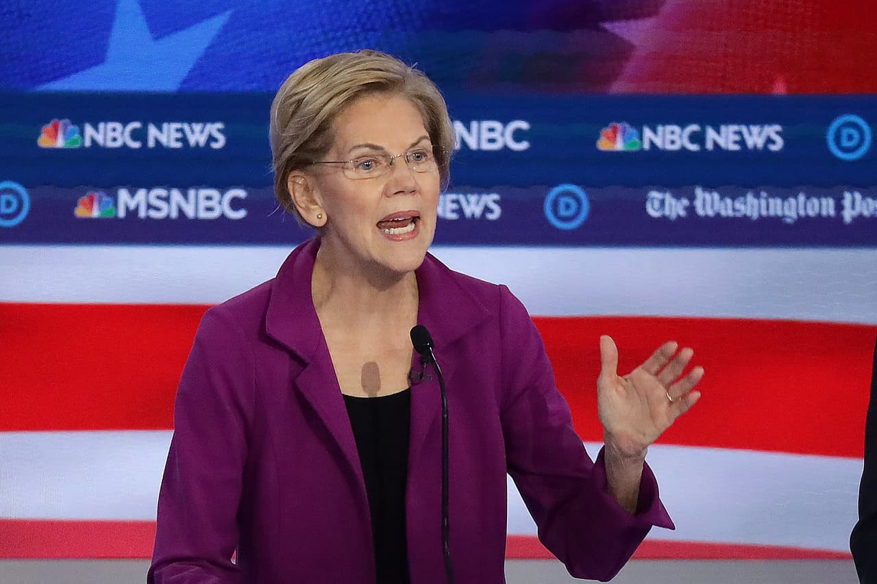 La senadora
<b><a href="https://www.univision.com/temas/elizabeth-warren">Elizabeth Warren</a></b> utilizó su declaración de clausura para enfatizar la necesidad de sacar dinero de la política y celebrar que en Estados Unidos la "hija de un conserje" tiene la oportunidad de presentarse como candidata a la presidencia.