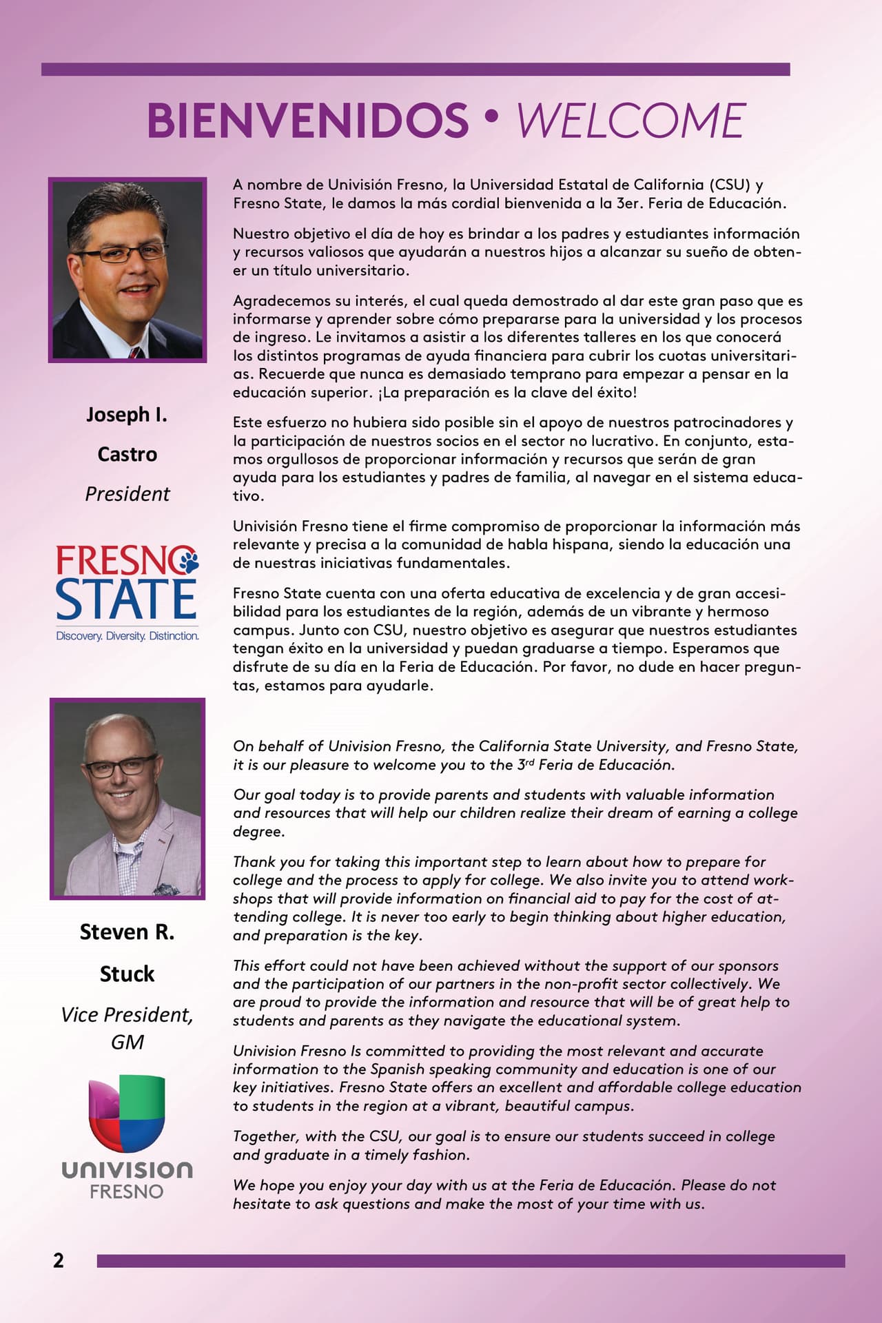 PG 2 El programa para la Feria de Educación este sábado en Fresno State