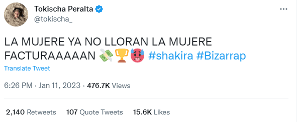 Tokischa tweet Shakira