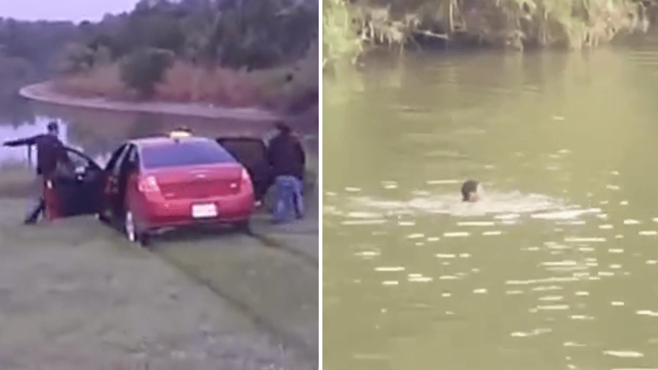 Persiguen a presunto traficante de personas en la frontera texana, pero se mete al Río Bravo y escapa a México