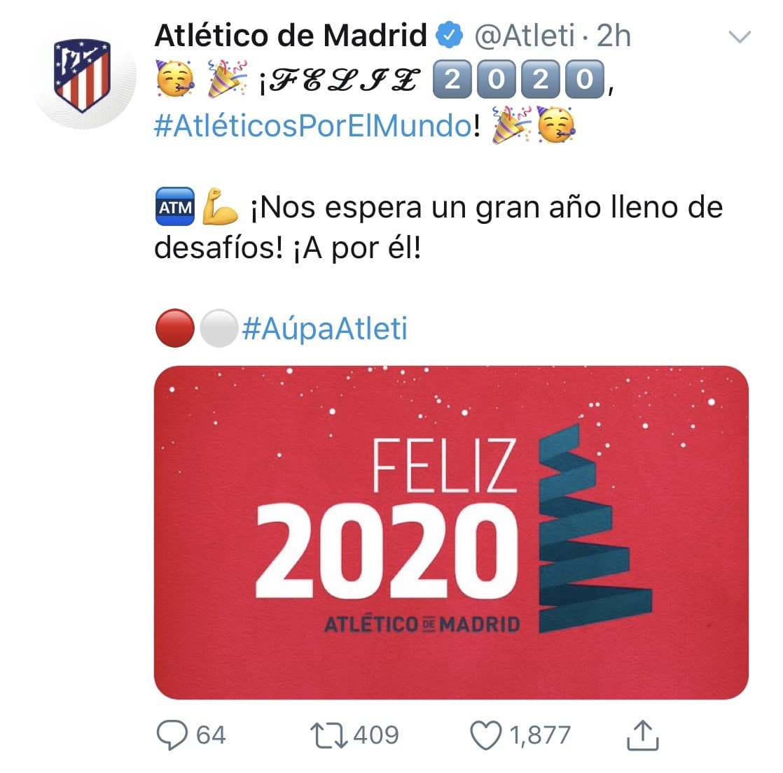 Jugadores entrenadores y clubes desean un gran 2020 a todos sus aficionados.