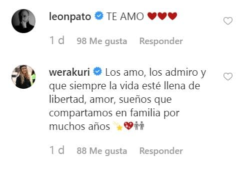 <a href="https://www.instagram.com/werakuri/" target="_blank">Paola Kuri</a>, conocida como ‘Wera Kuri’, quien es jugadora profesional de fútbol y hermana de Rubén, aseguró: “Los amo, los admiro y que siempre la vida esté llena de libertad, amor, sueños que compartamos en familia por muchos años”. 
<br>