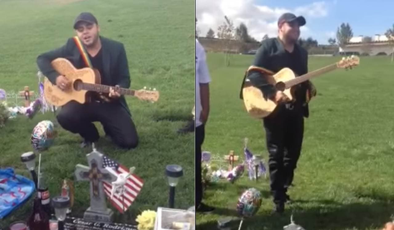 Salen a la luz unos vídeos de Gerardo Ortiz cantando en la tumba de un aspirante a policía en Los Ángeles