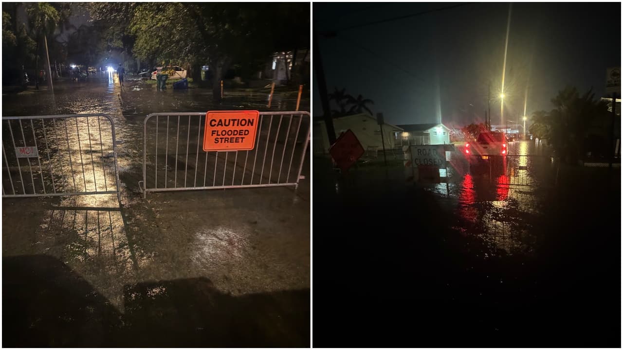 Inundaciones por fuertes lluvias obligan al cierre de vías y parques en Hallandale Beach