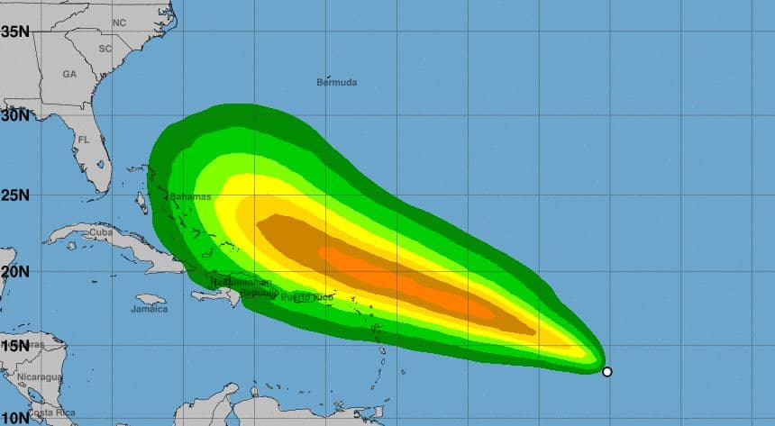 La décima depresión tropical sigue su camino hacia el Caribe