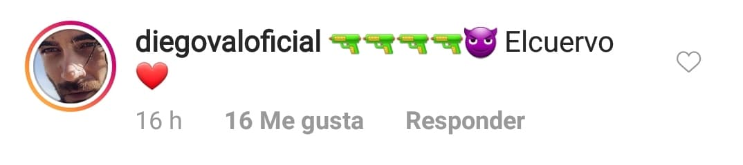 Otro de los actores del elenco que reaccionó a la impactante escena fue Diego Val, quien interpreta a 'El Cuervo'.