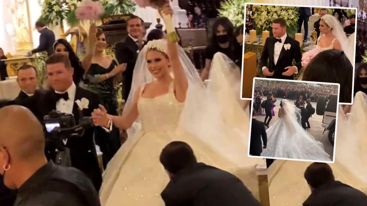 Así lucían Fernanda Gómez y 'Canelo' Álvarez en su boda religiosa