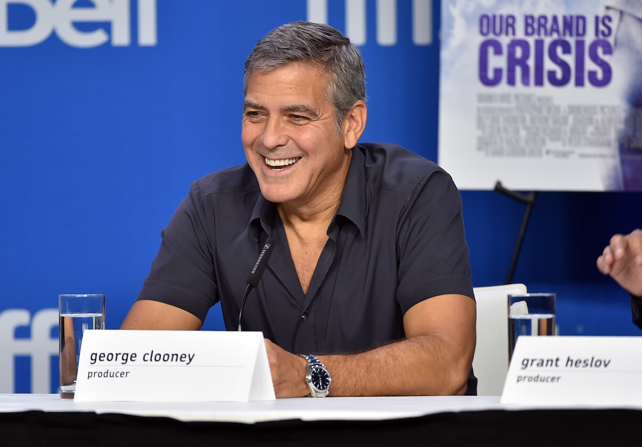 George Clooney en conferencia en Toronto.