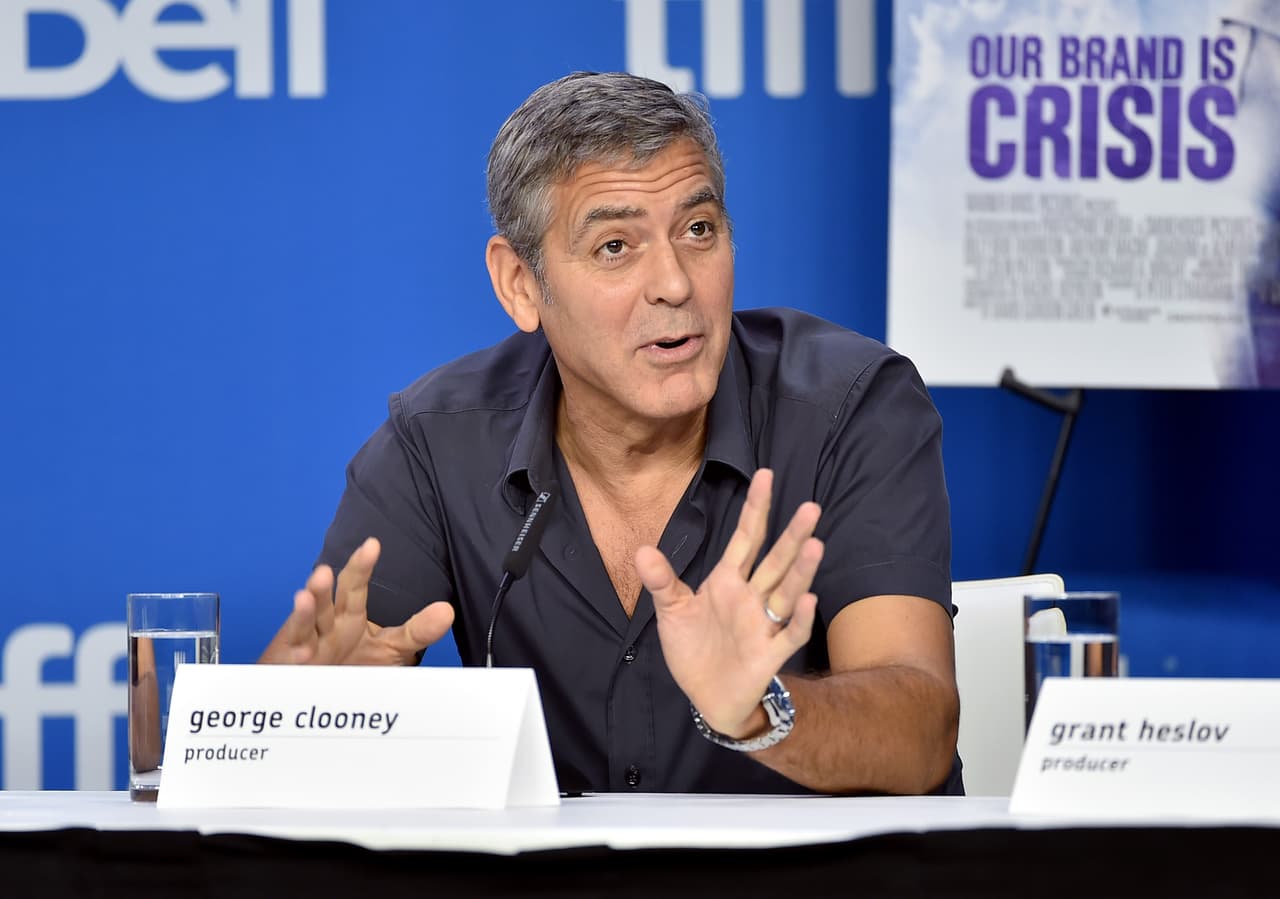 George Clooney en conferencia en Toronto.