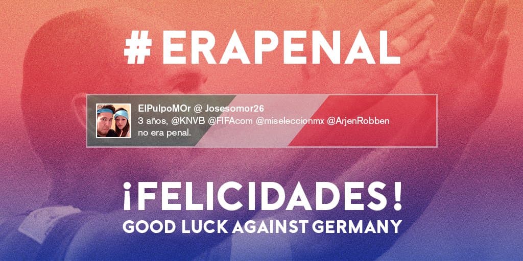 Holanda recordó “Era penal” y deseó suerte al Tri