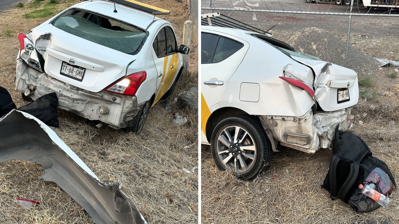 Salvador Arzate muestra imágenes del accidente que vivió en carretera.